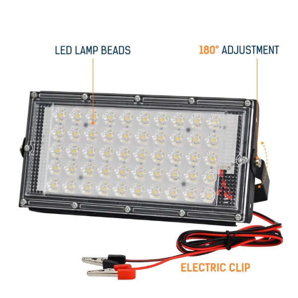 SOLAR LED Flood Light 50Watt for Solar and 12 DC Battery Operated