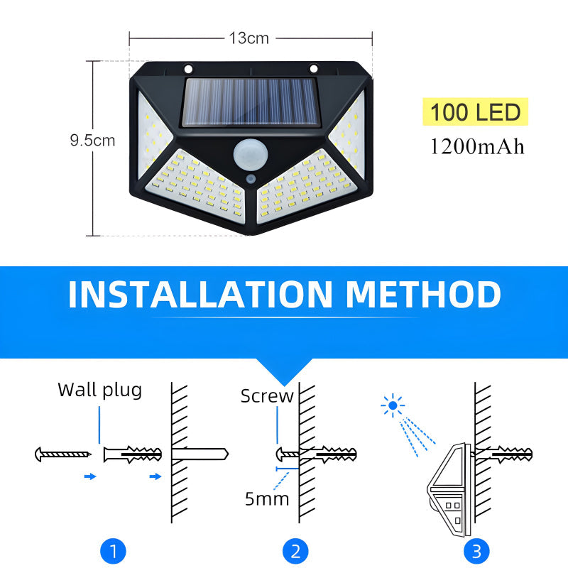 YX-100 SOLAR LED OUTDOOR LIGHT